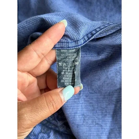 Robert Graham Men’s Medium Blue Abstract Print Short Sleeve Button Down Shirt - Picture 7 of 7